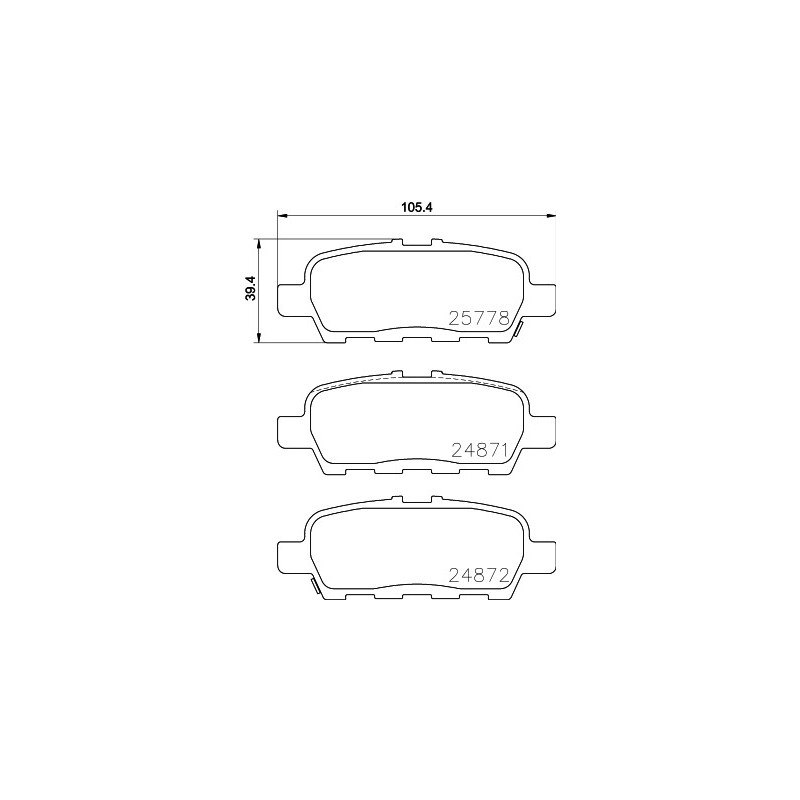Jeu de quatre plaquettes de frein à disque MINTEX