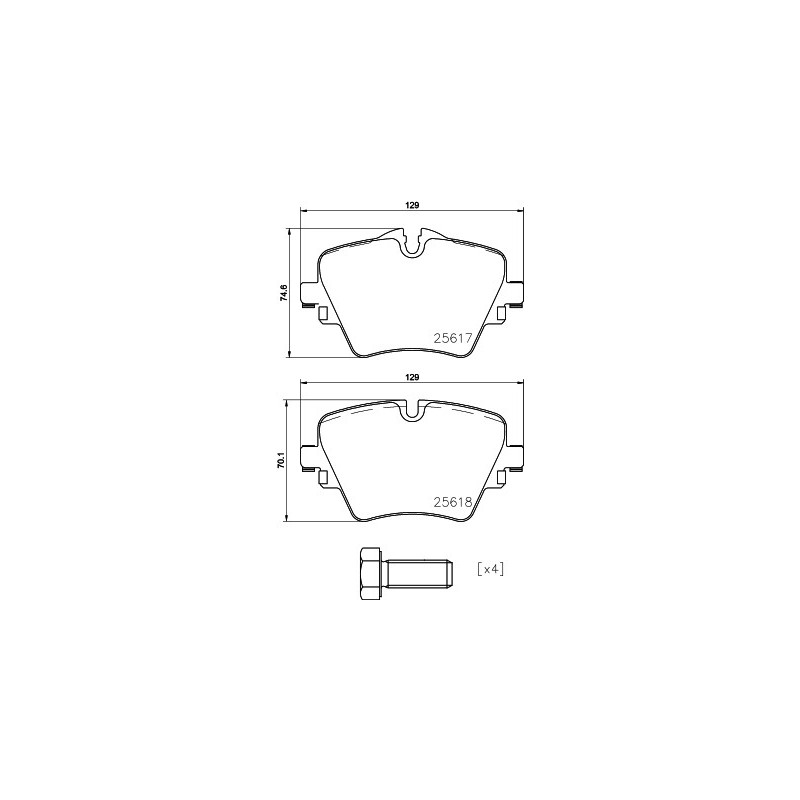 Jeu de quatre plaquettes de frein à disque MINTEX