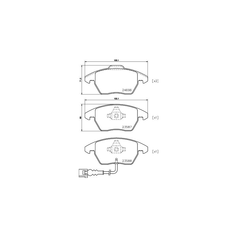 Jeu de quatre plaquettes de frein à disque MINTEX