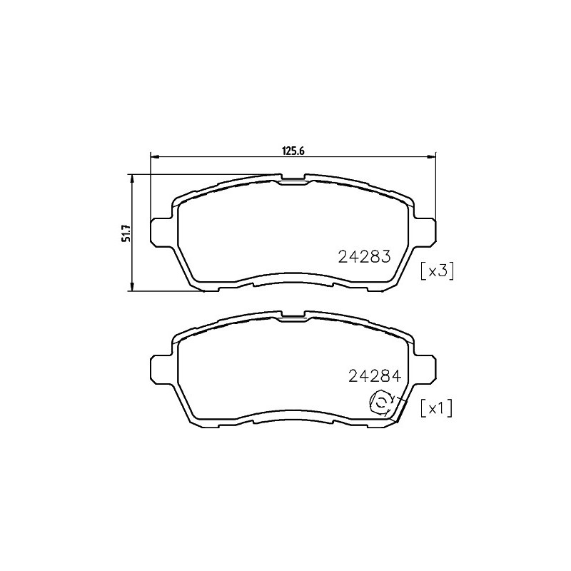 Jeu de quatre plaquettes de frein à disque MINTEX