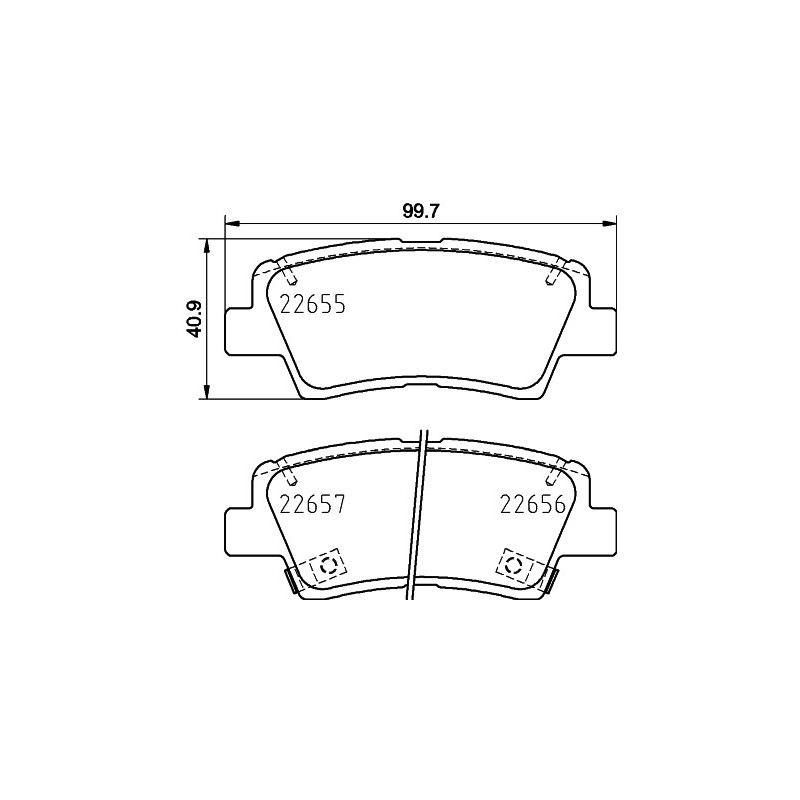 Jeu de quatre plaquettes de frein à disque MINTEX