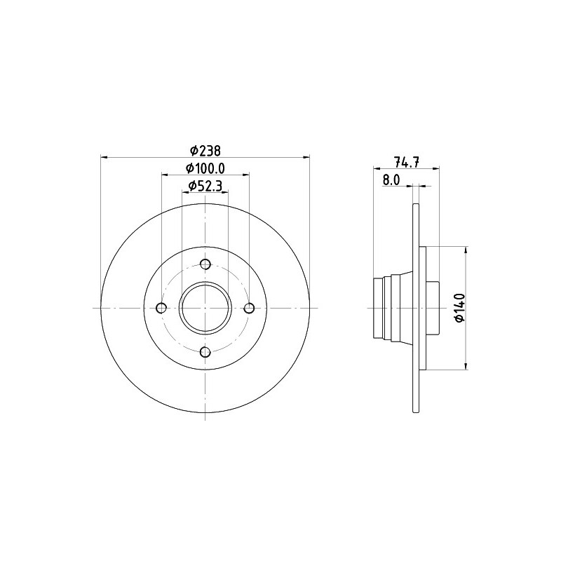 Jeu de 2 disques de frein MINTEX