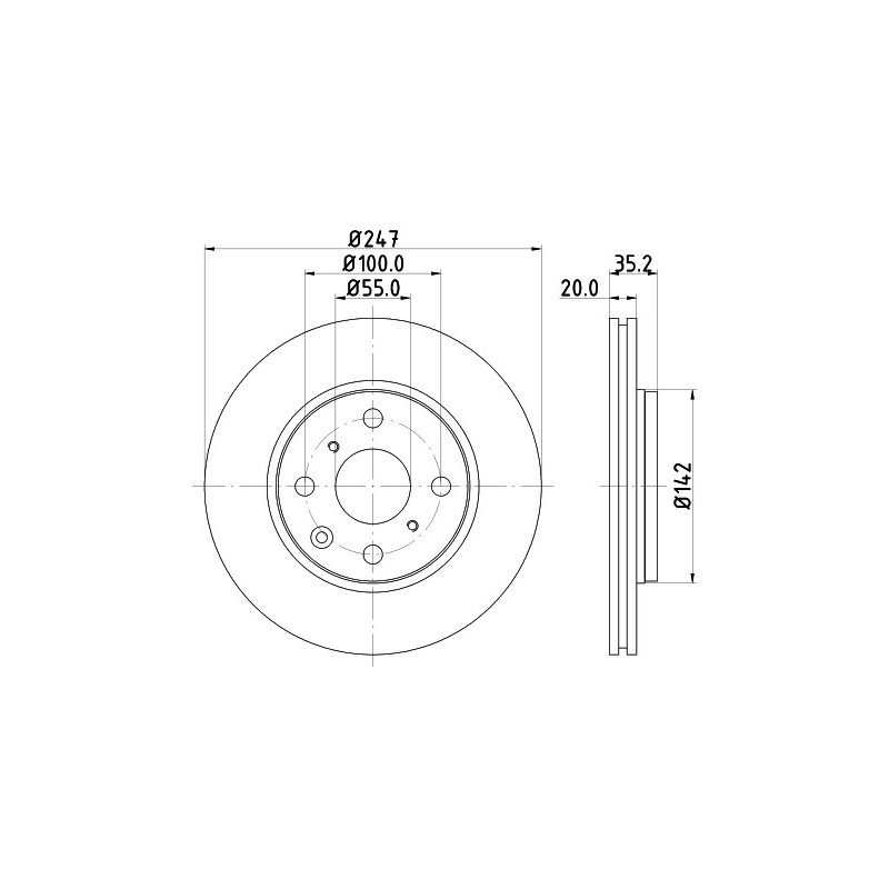 Jeu de 2 disques de frein MINTEX