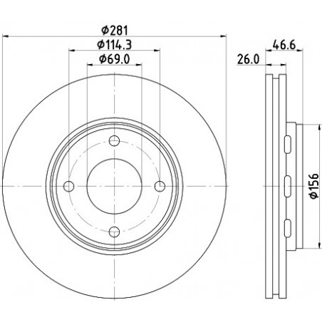 Jeu de 2 disques de frein MINTEX