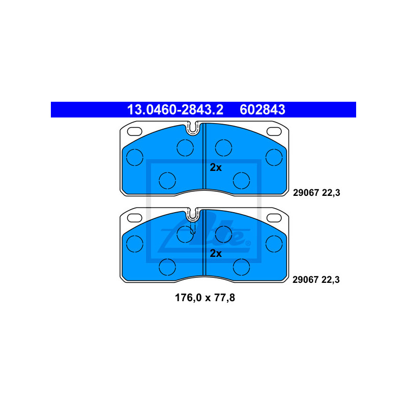 Jeu de quatre plaquettes de frein à disque ATE