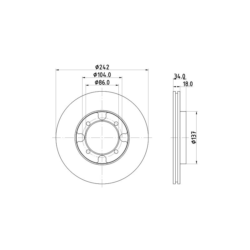 Jeu de 2 disques de frein MINTEX