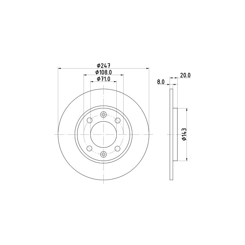 Jeu de 2 disques de frein MINTEX