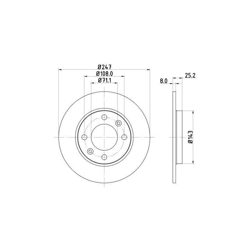 Jeu de 2 disques de frein MINTEX