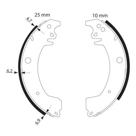 Jeu de mâchoires de frein...