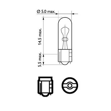 Ampoule (éclairage des instruments) PHILIPS