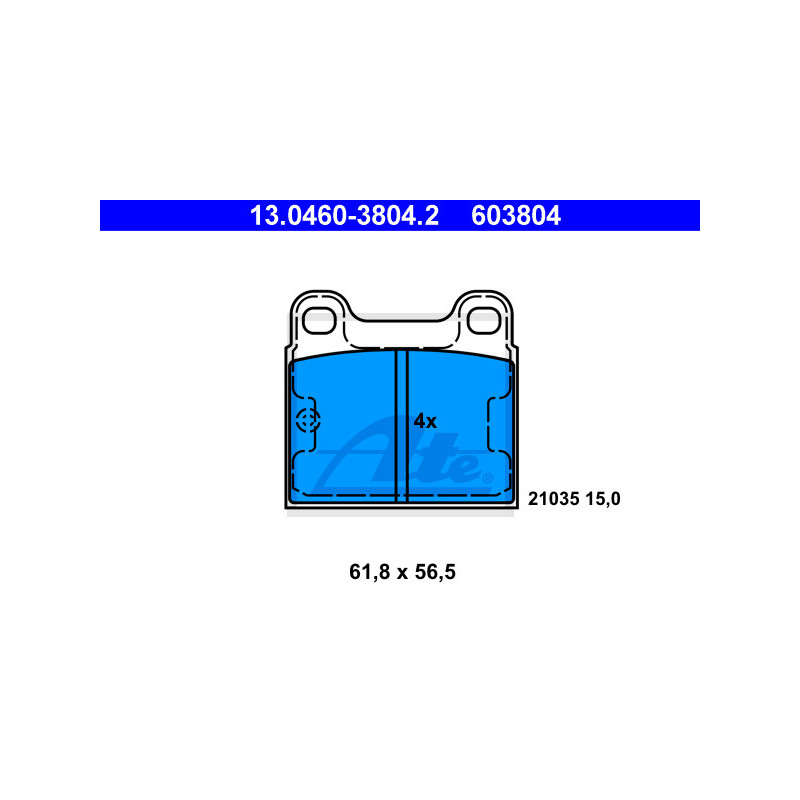 Jeu de quatre plaquettes de frein à disque ATE