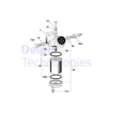 Filtre à carburant DELPHI