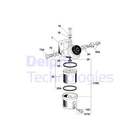 Filtre à carburant DELPHI