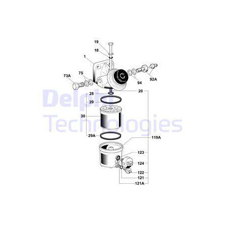 Filtre à carburant DELPHI