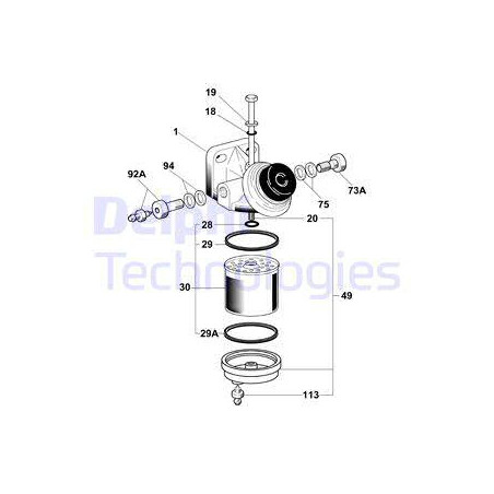 Filtre à carburant DELPHI