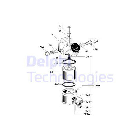 Filtre à carburant DELPHI