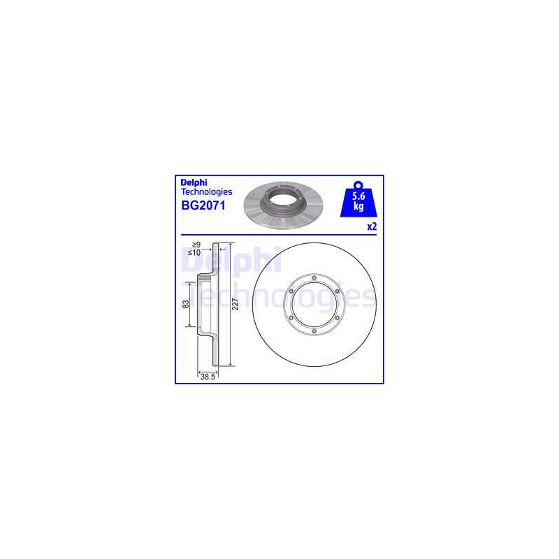 Jeu de 2 disques de frein DELPHI
