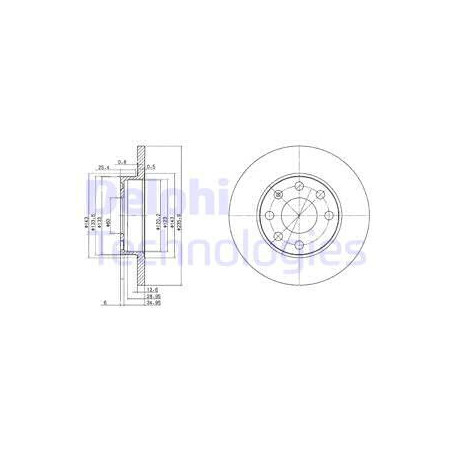 Jeu de 2 disques de frein DELPHI