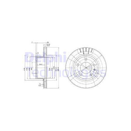 Jeu de 2 disques de frein DELPHI
