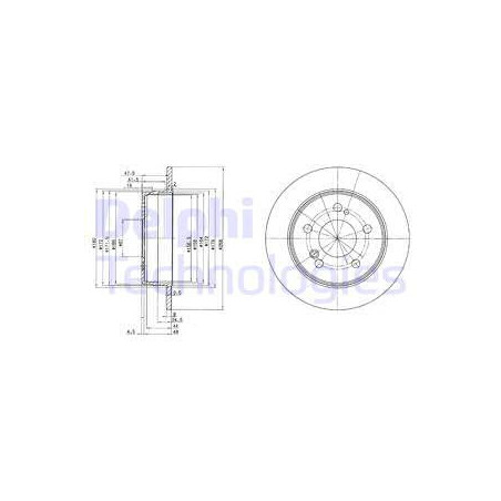 Jeu de 2 disques de frein DELPHI