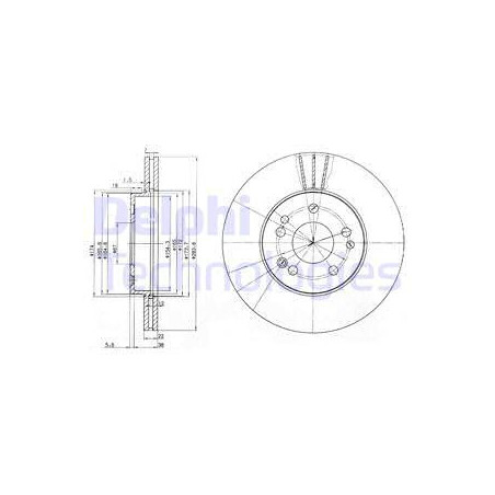 Jeu de 2 disques de frein DELPHI