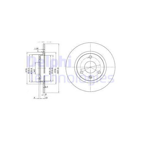 Jeu de 2 disques de frein DELPHI