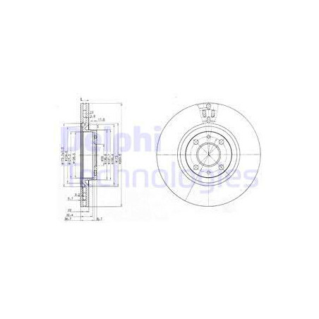 Jeu de 2 disques de frein DELPHI