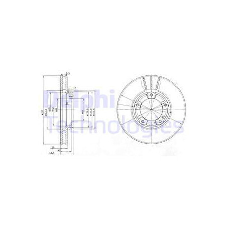 Jeu de 2 disques de frein DELPHI