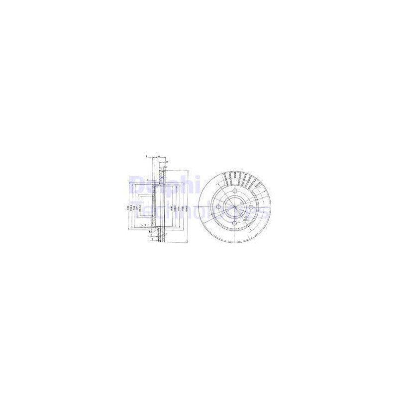 Jeu de 2 disques de frein DELPHI