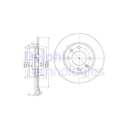 Jeu de 2 disques de frein DELPHI