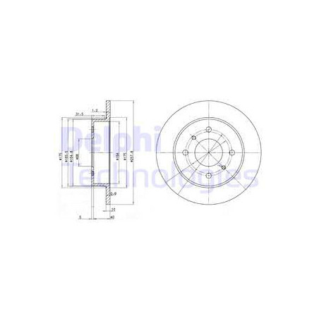 Jeu de 2 disques de frein DELPHI