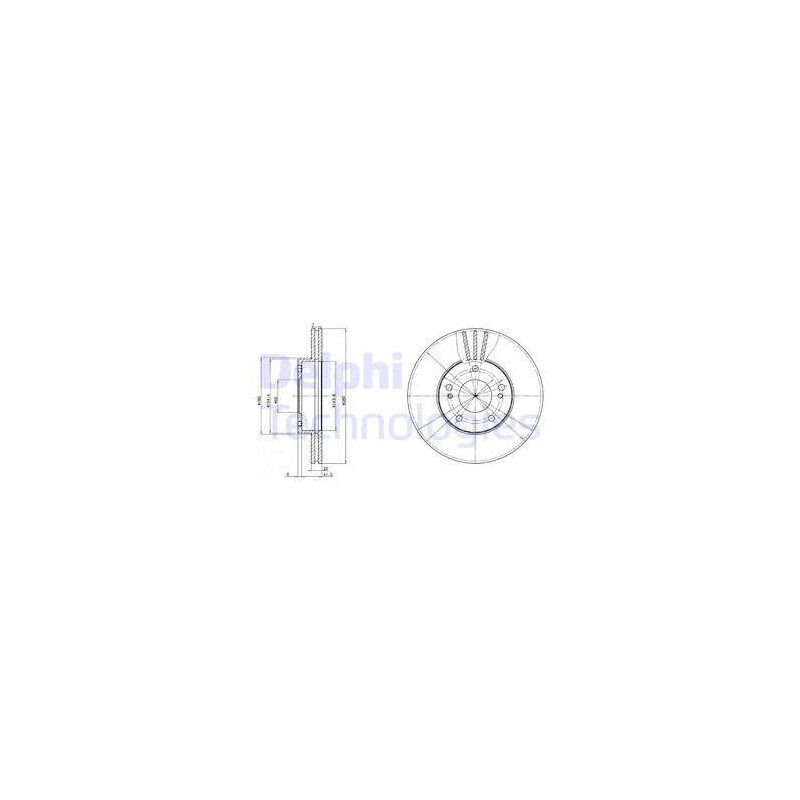Jeu de 2 disques de frein DELPHI