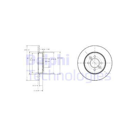 Jeu de 2 disques de frein DELPHI