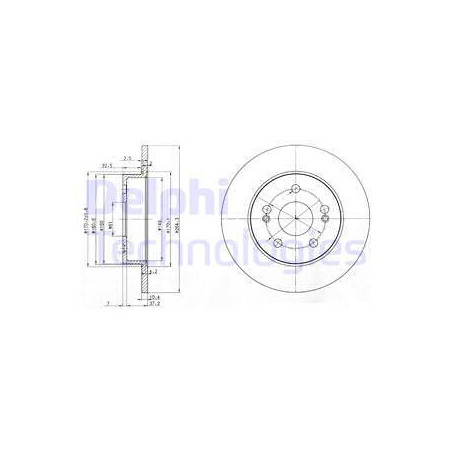 Jeu de 2 disques de frein DELPHI