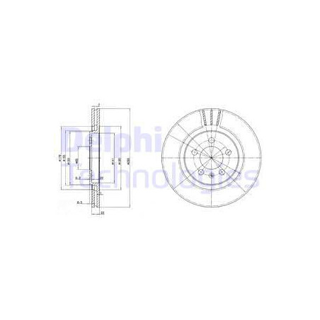 Jeu de 2 disques de frein DELPHI