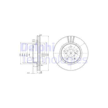 Jeu de 2 disques de frein DELPHI