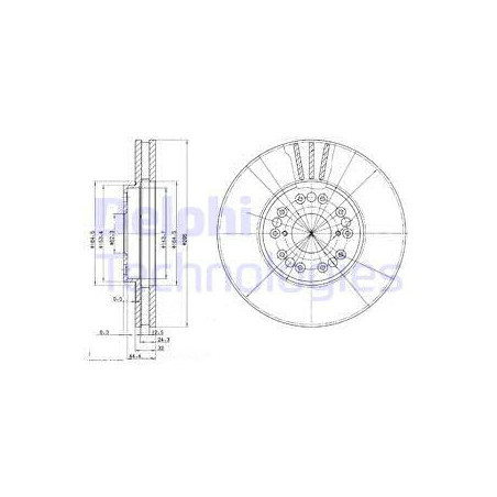 Jeu de 2 disques de frein DELPHI
