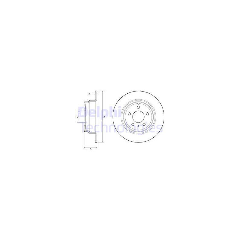 Jeu de 2 disques de frein DELPHI