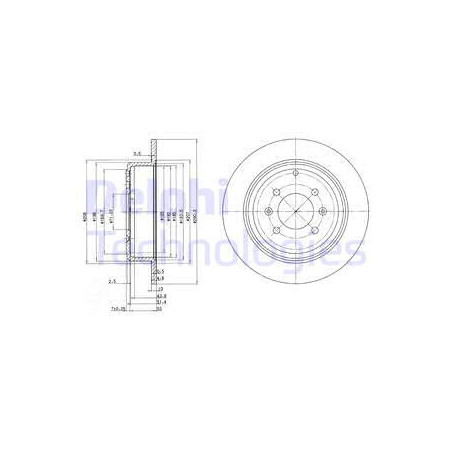 Jeu de 2 disques de frein DELPHI