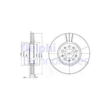 Jeu de 2 disques de frein DELPHI