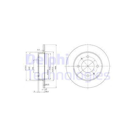 Jeu de 2 disques de frein DELPHI