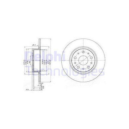 Jeu de 2 disques de frein DELPHI