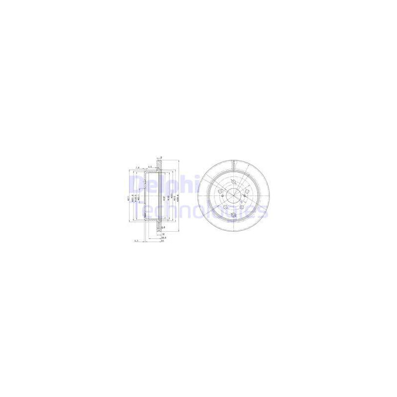 Jeu de 2 disques de frein DELPHI