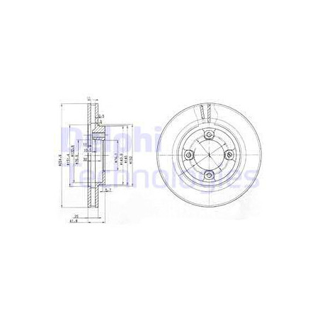 Jeu de 2 disques de frein DELPHI