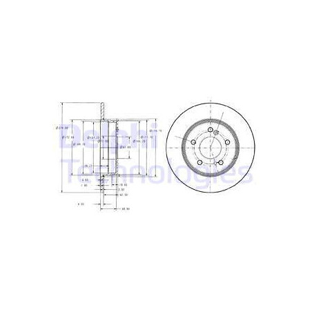 Jeu de 2 disques de frein DELPHI