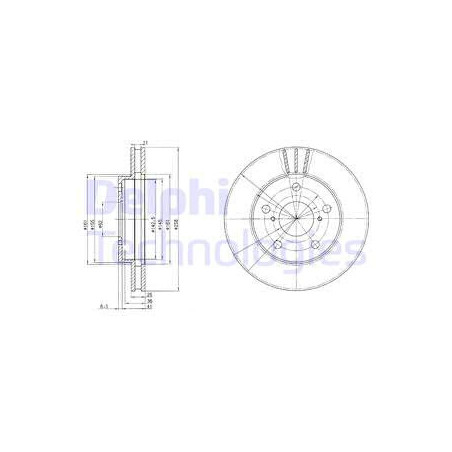 Jeu de 2 disques de frein DELPHI