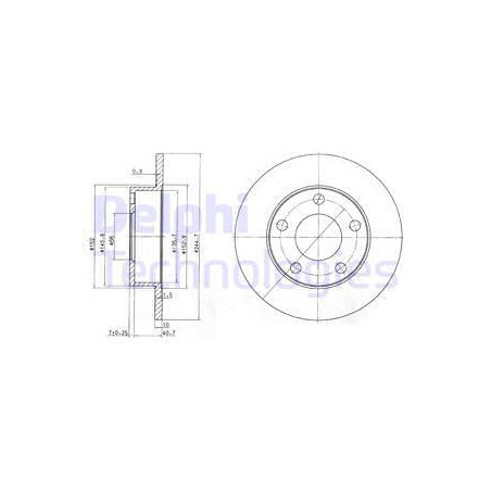 Jeu de 2 disques de frein DELPHI