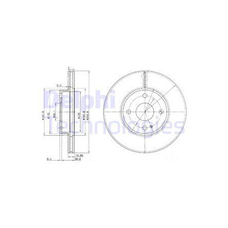 Jeu de 2 disques de frein DELPHI