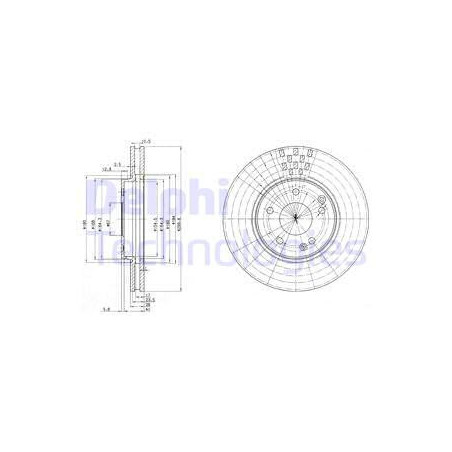 Jeu de 2 disques de frein DELPHI