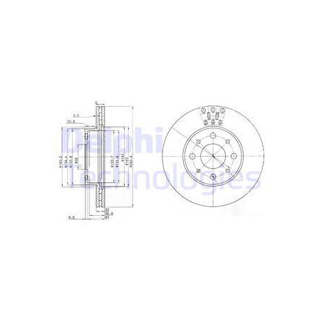 Jeu de 2 disques de frein DELPHI